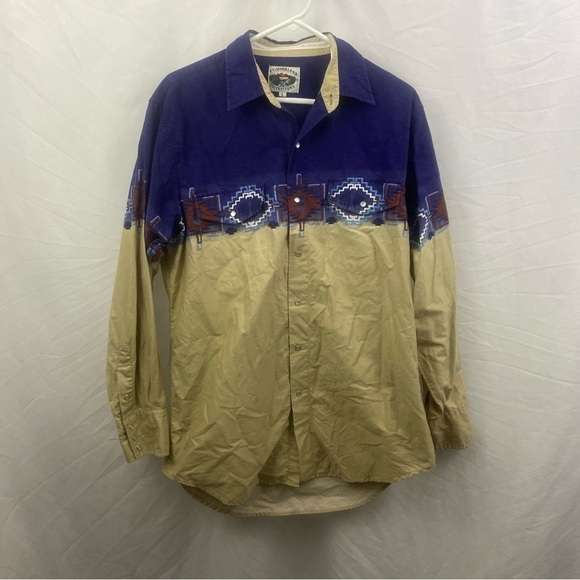 Cumberland Outfitters Other - Cumberland Outfitters Unique Pearl Snap Western Shirt Aztec Men's Size LARGE